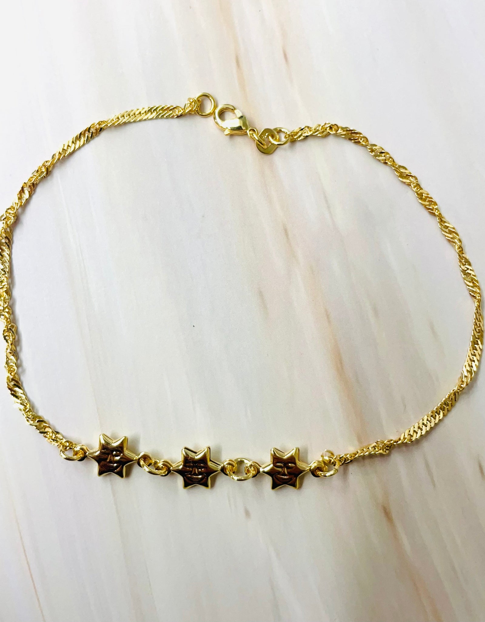 18K Gold Star Singapore link anklet