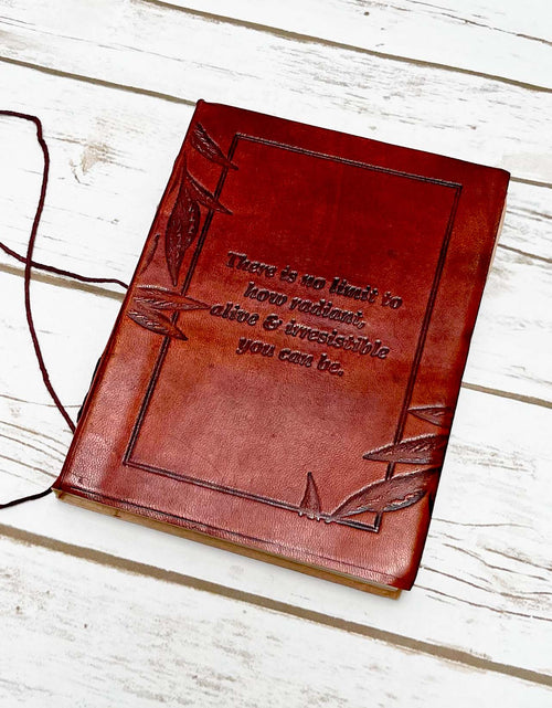 Load image into Gallery viewer, No Limit Quote Leather Journal - 8x6 Size by Soothi
