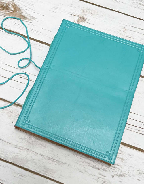Load image into Gallery viewer, Custom Leather Journals - Lined, Blue Tone 8x6 by Soothi
