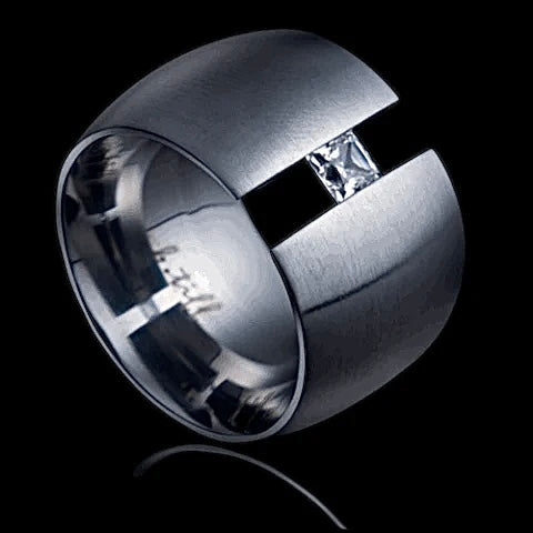 Load image into Gallery viewer, RG200W B.Tiff .5 ct Princess Cut Extra Wide Ring [Wide Band] by B.Tiff New York
