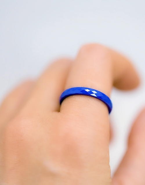 Load image into Gallery viewer, RG300BL B.Tiff Narrow Polygon Stacking Ring [Thin Band] by B.Tiff New York
