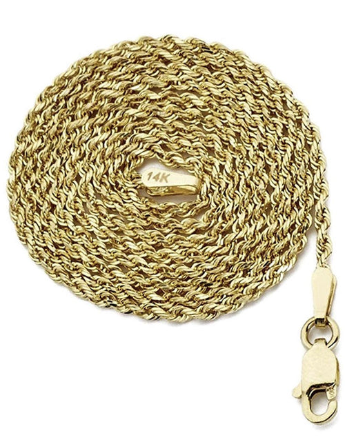 Load image into Gallery viewer, Italian 14K Yellow Gold 1.5MM Diamond Cut Rope Chain 16-24 Inch by Donatello Gian
