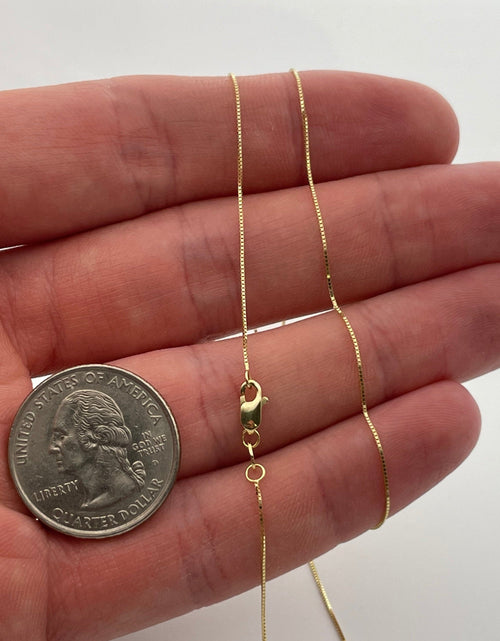 Load image into Gallery viewer, Donatello Gian, Chain Necklace, 10K Yellow Gold Box Chain Necklace, Unisex Chain, Italian Made 10K Gold, .80MM 16-24 Inch, Lobster Clasp by Donatello Gian
