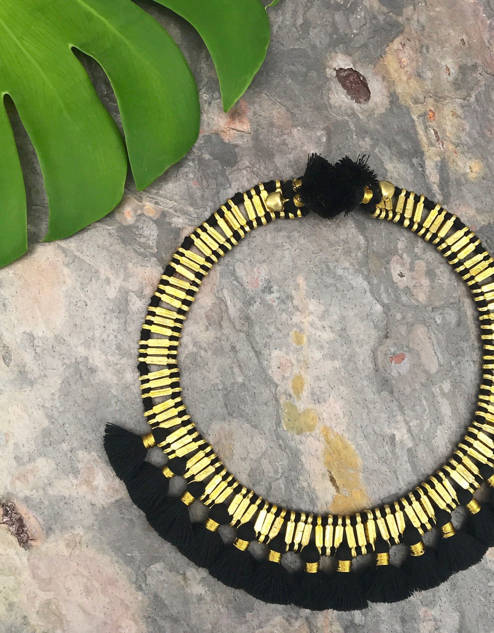 Temple Tassel Collar Necklace by SLATE + SALT