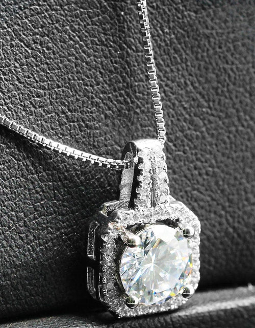 Load image into Gallery viewer, Two Carat Halo Cubic Zirconia Pendant Necklace by Hollywood Sensation®
