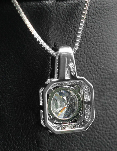 Load image into Gallery viewer, Two Carat Halo Cubic Zirconia Pendant Necklace by Hollywood Sensation®
