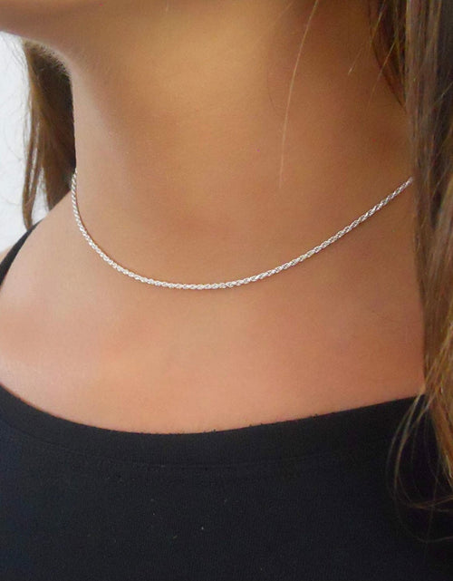 Load image into Gallery viewer, Solid Sterling Silver Rope Chain Choker Necklace - 3 Length Options by Donatello Gian
