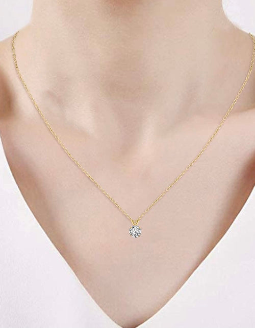Load image into Gallery viewer, Solid 10K Yellow Gold Round Cut Crystal Pendant by Donatello Gian
