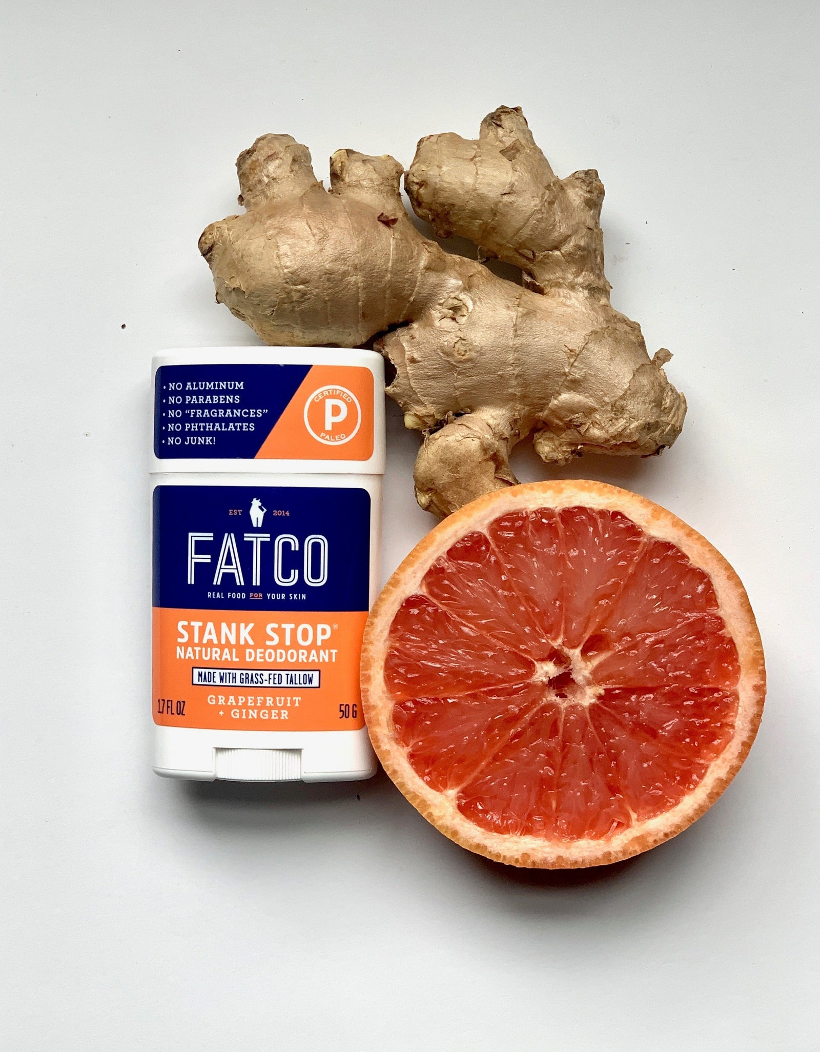Stank Stop Deodorant Stick, Grapefruit+Ginger, 1.7 Oz by FATCO Skincare Products
