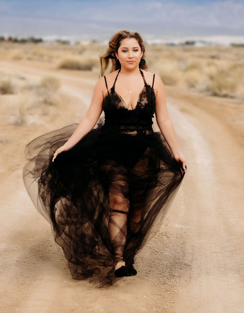 Load image into Gallery viewer, DARK DALIAH  Flowing Tulle Dress Dream by AkitaArigatosonFashion
