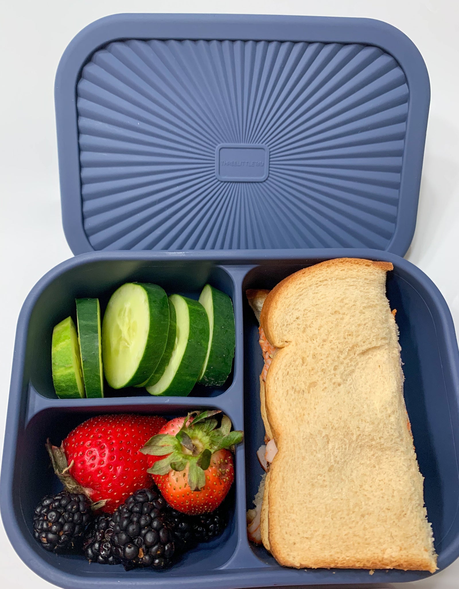 Dusty Blue Bento Lunch & Snack Box by Three Little Tots