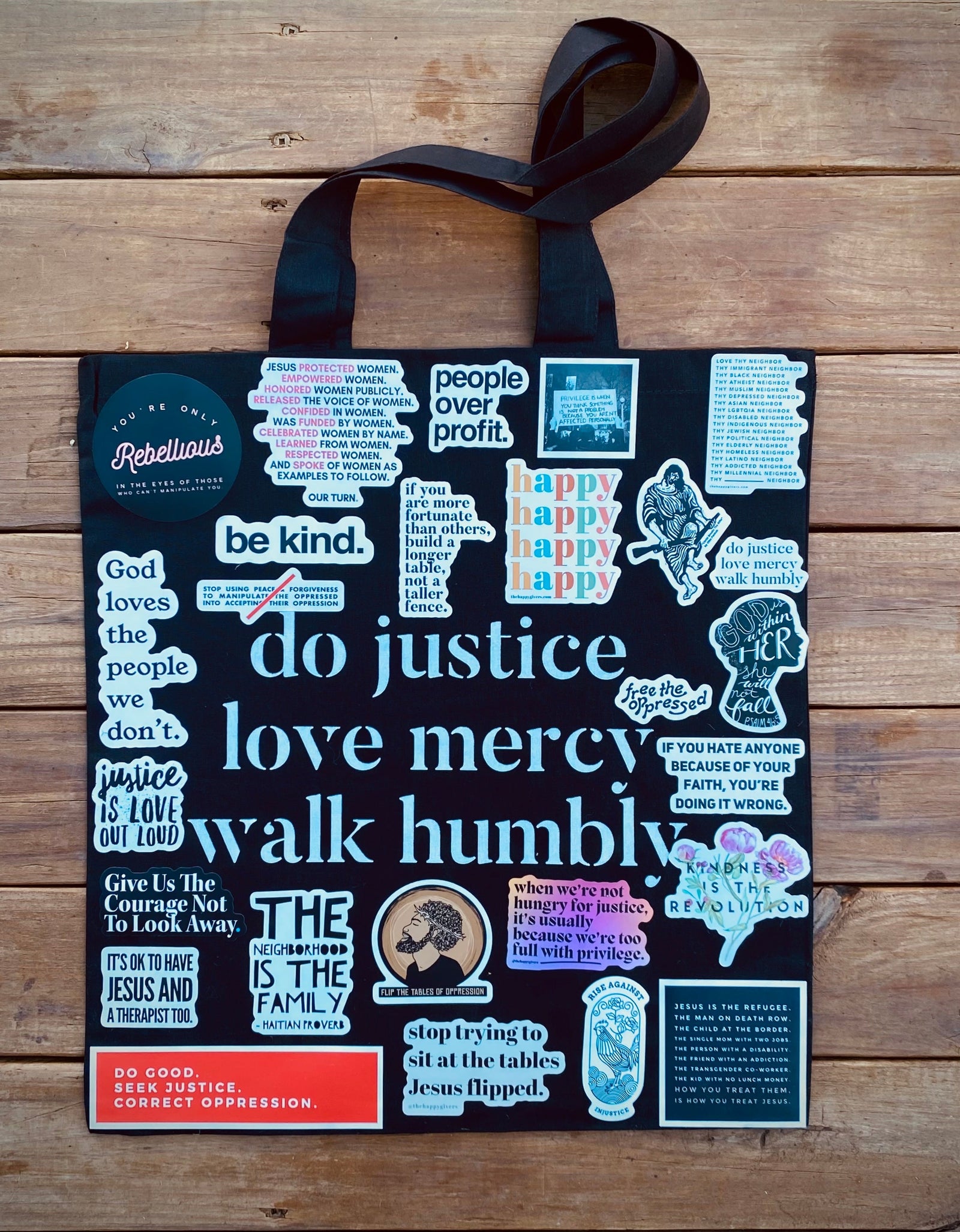 Tote / Sticker Pack Bundle by The Happy Givers