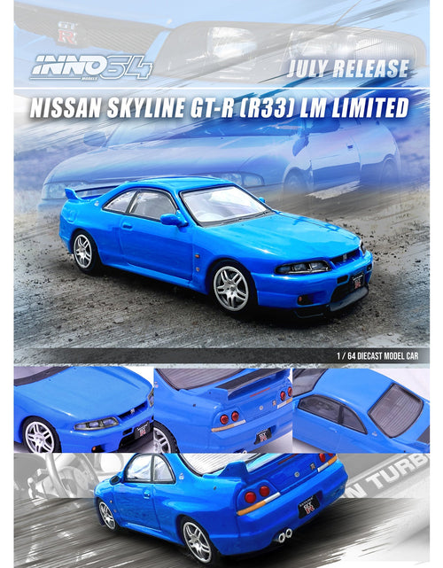 Load image into Gallery viewer, Nissan Skyline GT-R (R33) RHD (Right Hand Drive) Blue "LM Limited" 1/64 Diecast Model Car by Inno Models

