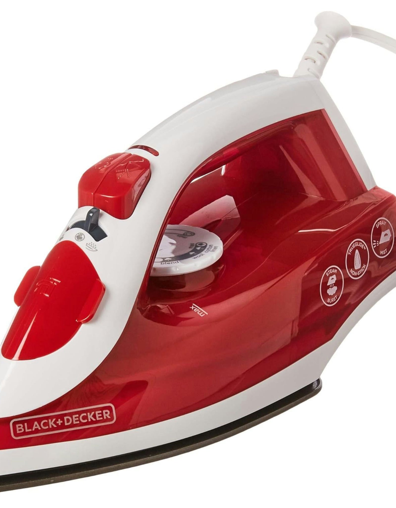 Black & Decker Compact Iron With Non-Stick, Spray And Burst Of Steam - Red