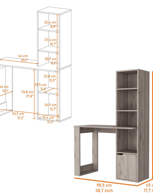 Load image into Gallery viewer, Riverton Computer Desk, Work Surface Area, Light Gray Finish by FM FURNITURE
