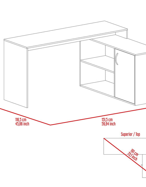 Load image into Gallery viewer, Dallas L-Shaped Home Office Desk, Two Shelves, One Drawer by FM FURNITURE
