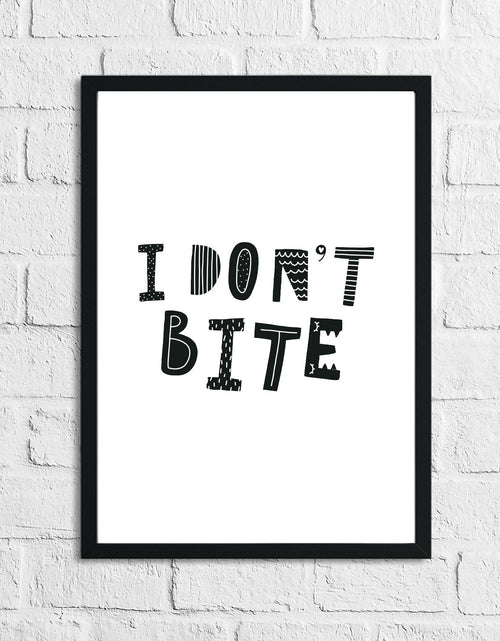Load image into Gallery viewer, Scandinavian I Don't Bite Children's Nursery Bedroom Wall Decor Print by WinsterCreations™ Official Store
