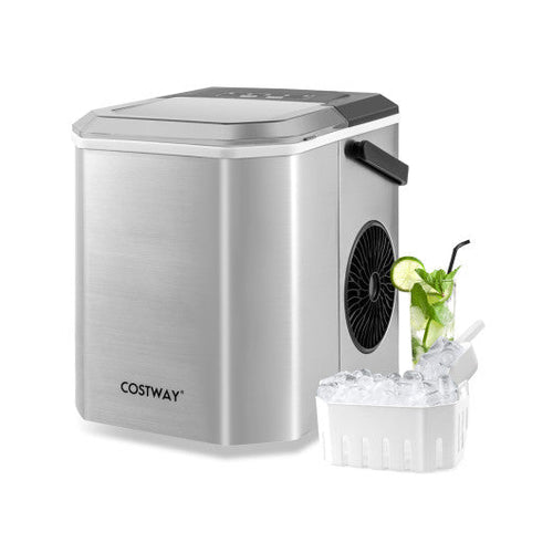 Load image into Gallery viewer, Ice Maker Countertop with Self-Cleaning for Home Kitchen Office Party-Silver

