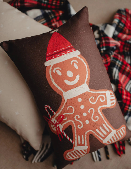 Load image into Gallery viewer, Iced Gingerbread Man | Christmas Throw Pillow | 12x18 18x12 | Rustic Home Decor | Rustic Christmas Decor | Farmhouse Decor | Room Decor by UniikPillows
