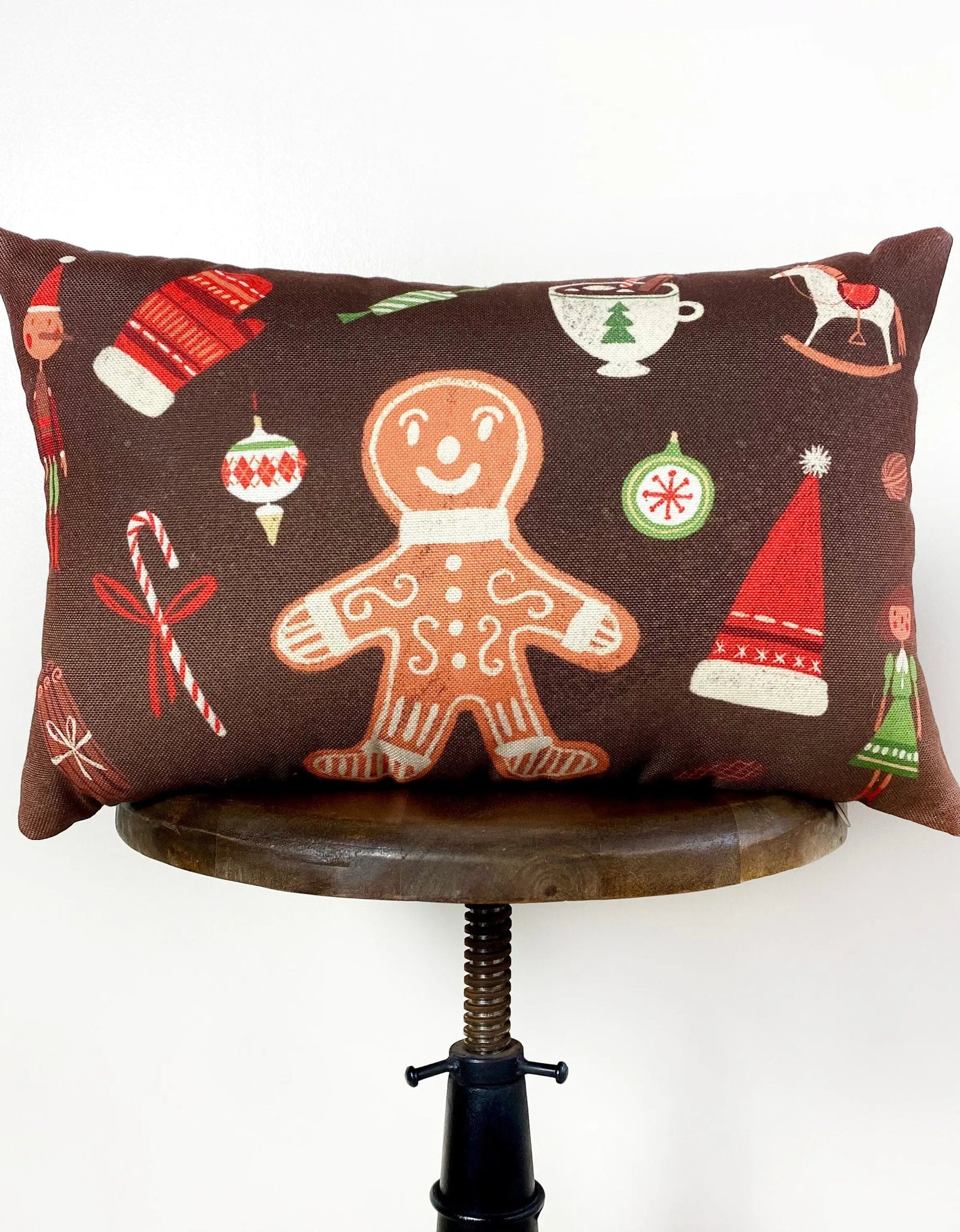Iced Gingerbread Man | Christmas Throw Pillow | 12x18 18x12 | Rustic Home Decor | Rustic Christmas Decor | Farmhouse Decor | Room Decor by UniikPillows