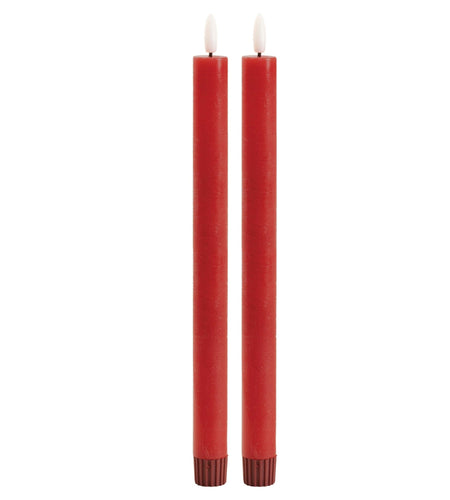 FIA Wick Red Taper Candle (Set of 2)