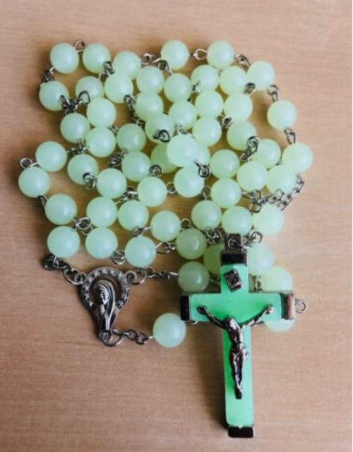 Load image into Gallery viewer, Radiant Glow in the Dark Rosary by Madame Pompadour
