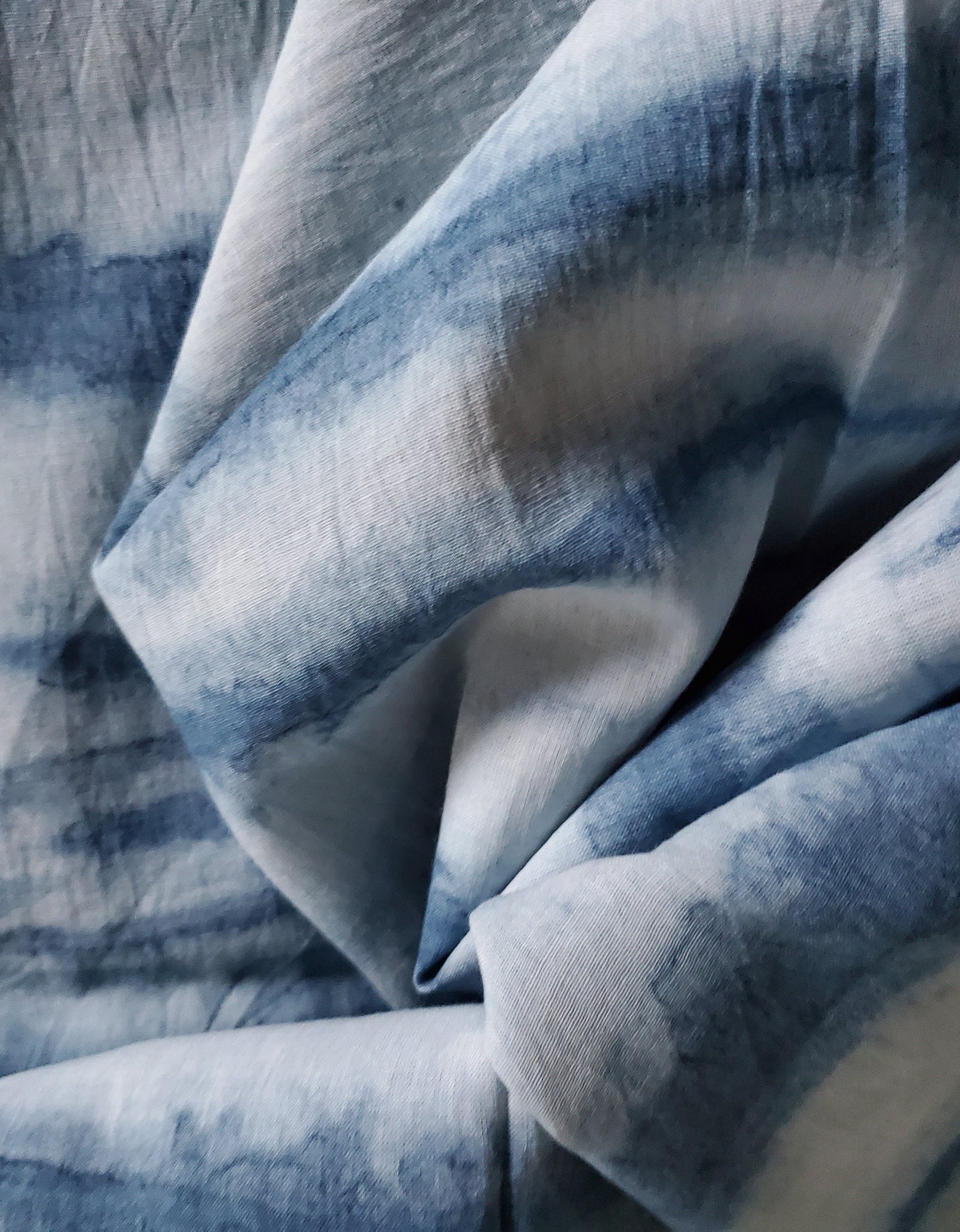 Indigo Dyed Hand Printed Cotton Fabric by OMSutra