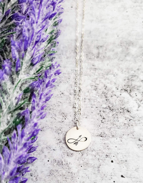 Load image into Gallery viewer, Infinity Arrow Forever Necklace by Salt and Sparkle
