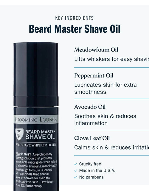 Load image into Gallery viewer, Grooming Lounge Beard Master Shave Oil by Grooming Lounge

