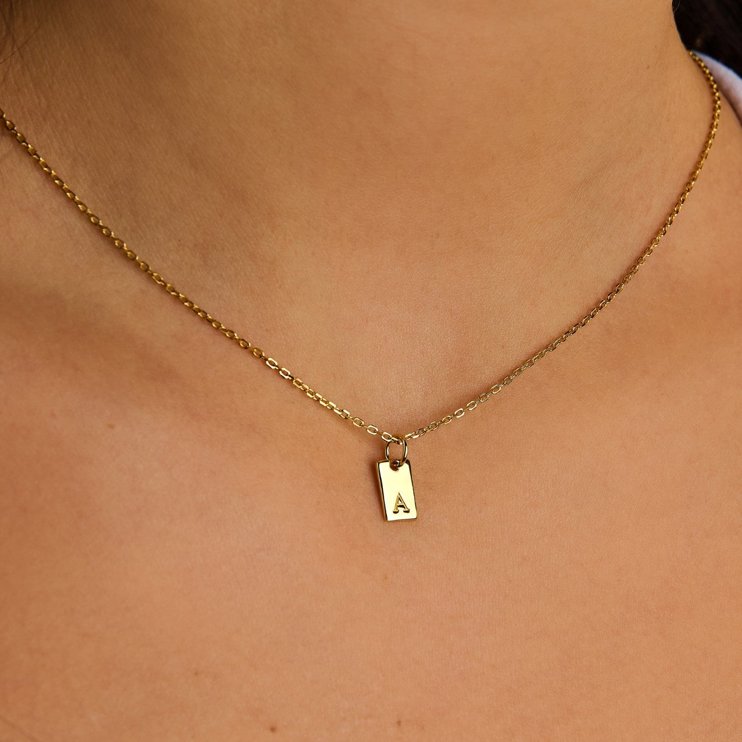 Tag Initial Necklace by Little Sky Stone