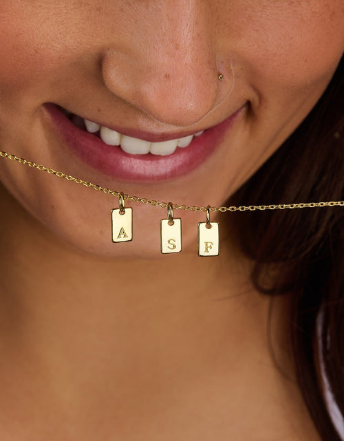 Load image into Gallery viewer, Tag Initial Necklace by Little Sky Stone
