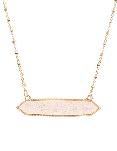 Load image into Gallery viewer, Trendy Patterned Hexagon Pendant Necklace by Madeline Love
