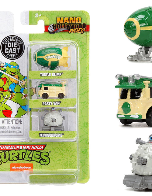 Load image into Gallery viewer, "Teenage Mutant Ninja Turtles" 3 piece Set "Nickelodeon" "Nano Hollywood Rides" Series Diecast Model Cars by Jada
