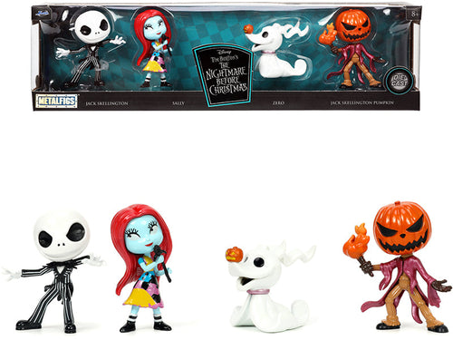 Load image into Gallery viewer, Set of 4 Diecast Figurines (2.5") Tim Burton's "The Nightmare Before Christmas" "Metalfigs" Series by Jada

