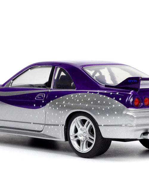 Load image into Gallery viewer, 1995 Nissan Skyline GT-R (BCNR33) Purple and Silver Metallic "Fast &amp; Furious" Series 1/32 Diecast Model Car by Jada
