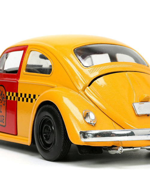 Load image into Gallery viewer, 1959 Volkswagen Beetle Taxi Yellow and Blue "Oscar's Taxi Service" and Oscar the Grouch Diecast Figure "Sesame Street" "Hollywood Rides" Series 1/24 Diecast Model Car by Jada
