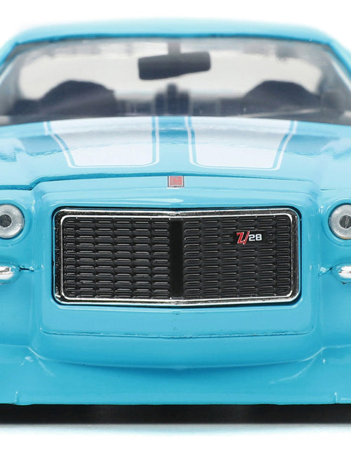 Load image into Gallery viewer, 1971 Chevrolet Camaro Z/28 Light Blue with White Stripes "Bigtime Muscle" Series 1/24 Diecast Model Car by Jada
