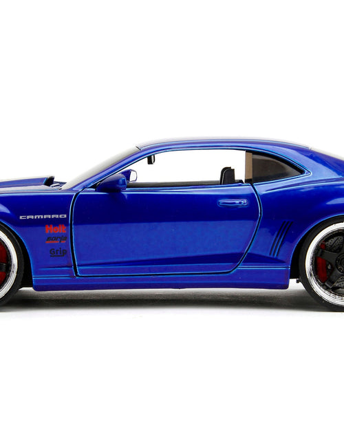 Load image into Gallery viewer, 2010 Chevrolet Camaro Candy Blue with Black Hood "Bigtime Muscle" Series 1/24 Diecast Model Car by Jada
