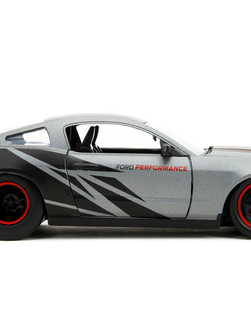 Load image into Gallery viewer, 2010 Ford Mustang GT Matt Gray Metallic with Black Graphics and Stripes "Ford Performance" "Bigtime Muscle" Series 1/24 Diecast Model Car by Jada
