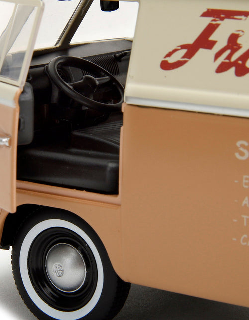 Load image into Gallery viewer, Volkswagen Bus "WheelJack" Tan and Beige "Frank's TV Repair" and Transformers Logo Diecast Statue "Transformers: Rise of the Beasts" (2023) Movie "Hollywood Rides" Series 1/24 Diecast Model Car by Jada

