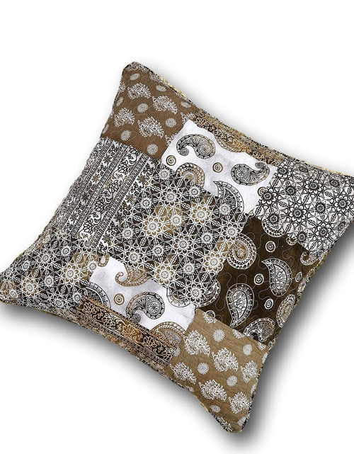 Load image into Gallery viewer, DaDa Bedding Bohemian Patchwork Moroccan Paisley Dreams Euro Pillow Sham Cover, 26" x 26" (JHW885) by DaDa Bedding Collection
