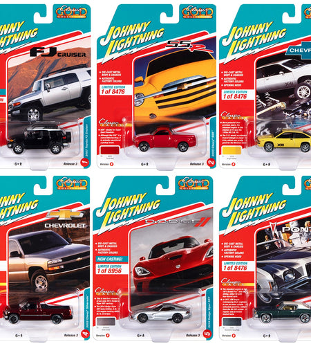"Classic Gold Collection" 2022 Set B of 6 Cars Release 3 1/64 Diecast Model Cars by Johnny Lightning