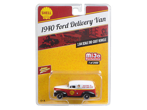 Load image into Gallery viewer, 1940 Ford Delivery Van "Shell" 1/64 Diecast Model Car by Johnny Lightning
