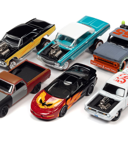 "Street Freaks" 2021 Set A of 6 Cars Release 4 1/64 Diecast Model Cars by Johnny Lightning