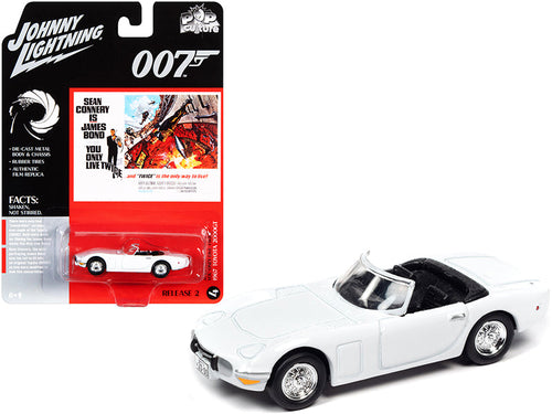 Load image into Gallery viewer, 1967 Toyota 2000GT Convertible White (James Bond 007) "You Only Live Twice" (1967) Movie "Pop Culture" Series 1/64 Diecast Model Car by Johnny Lightning
