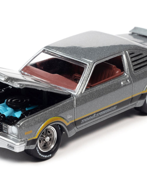 Load image into Gallery viewer, 1976 Plymouth Volare Road Runner Silver Cloud Metallic with Stripes "OK Used Cars" Series Limited Edition to 18056 pieces Worldwide 1/64 Diecast Model Car by Johnny Lightning
