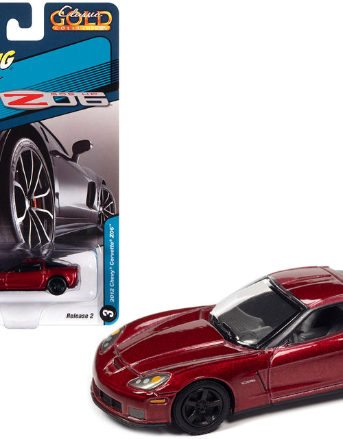Load image into Gallery viewer, 2012 Chevrolet Corvette Z06 Crystal Red Metallic "Classic Gold Collection" Series Limited Edition to 12240 pieces Worldwide 1/64 Diecast Model Car by Johnny Lightning
