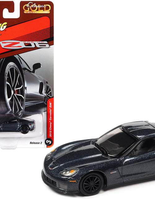 Load image into Gallery viewer, 2012 Chevrolet Corvette Z06 Supersonic Blue Metallic "Classic Gold Collection" Series Limited Edition to 12240 pieces Worldwide 1/64 Diecast Model Car by Johnny Lightning
