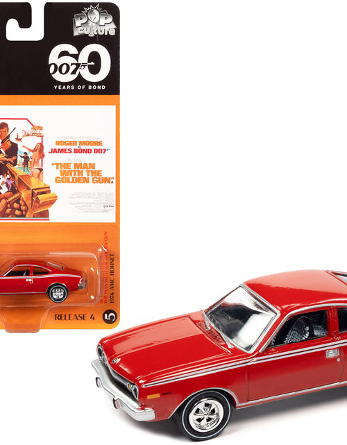 Load image into Gallery viewer, 1974 AMC Hornet Red 007 James Bond "The Man with the Golden Gun" (1974) Movie "Pop Culture" 2022 Release 4 1/64 Diecast Model Car by Johnny Lightning
