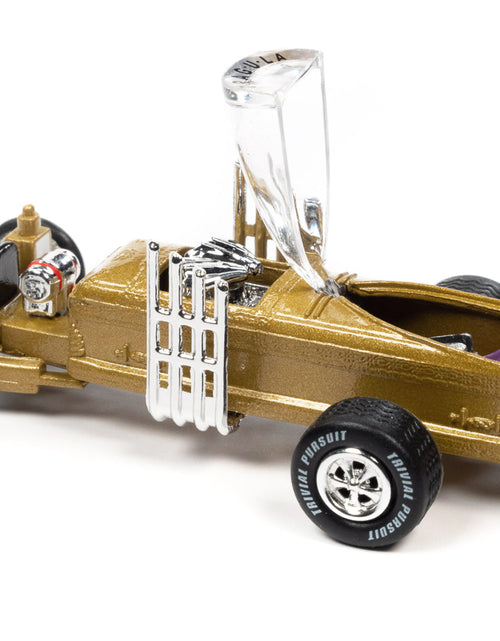 Load image into Gallery viewer, Barris Drag-U-La "The Munsters" "Trivia Pursuit" with Poker Chip Collector's Token and Game Card "Pop Culture" 2022 Release 3 1/64 Diecast Model Car by Johnny Lightning
